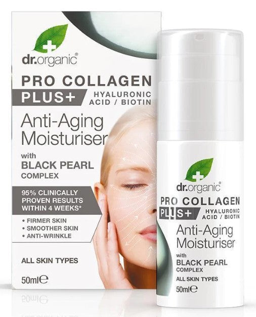 Dr Organic Pro Collagen+ Anti-Aging Moisturiser with Black Pearl Complex 50ml