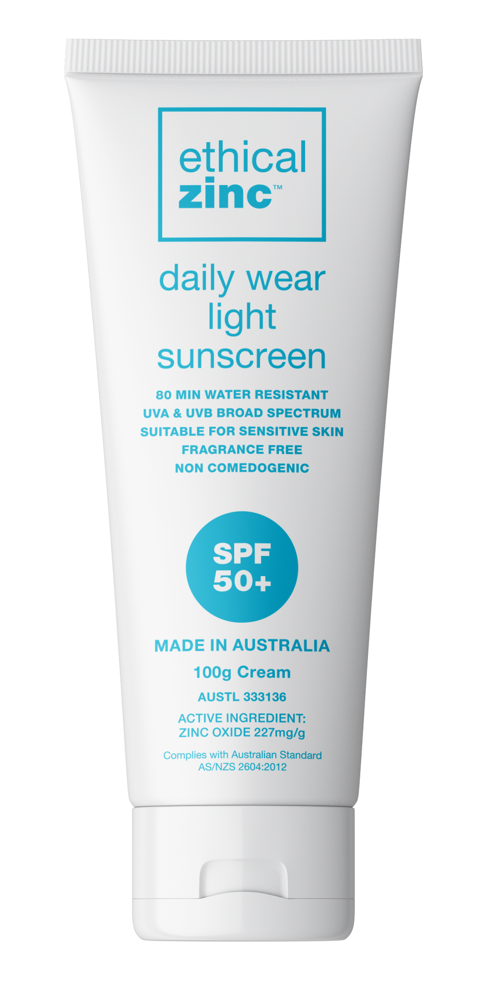 Ethical Zinc SPF50+ Daily Wear Light Sunscreen 100g