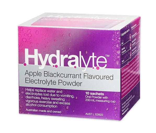 Hydralyte Electrolyte Powder Apple Blackcurrant Sachets 10