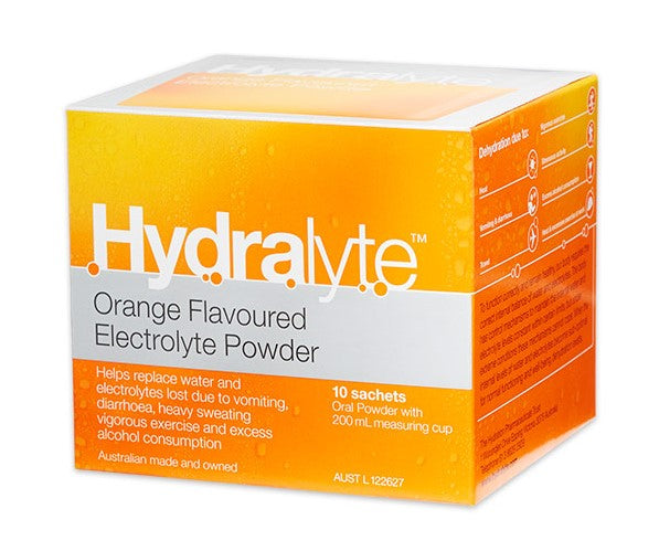 Hydralyte Electrolyte Powder Orange Sachets 10