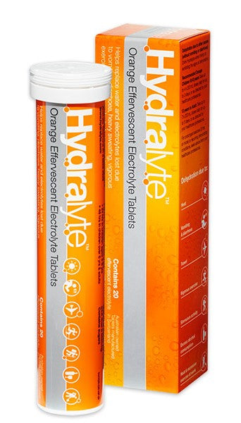 Hydralyte Electrolyte Orange Effervescent Tablets 20