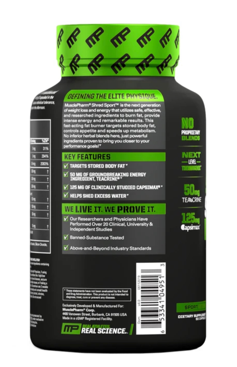 MusclePharm Shred Sport Thermogenic Complex - 2
