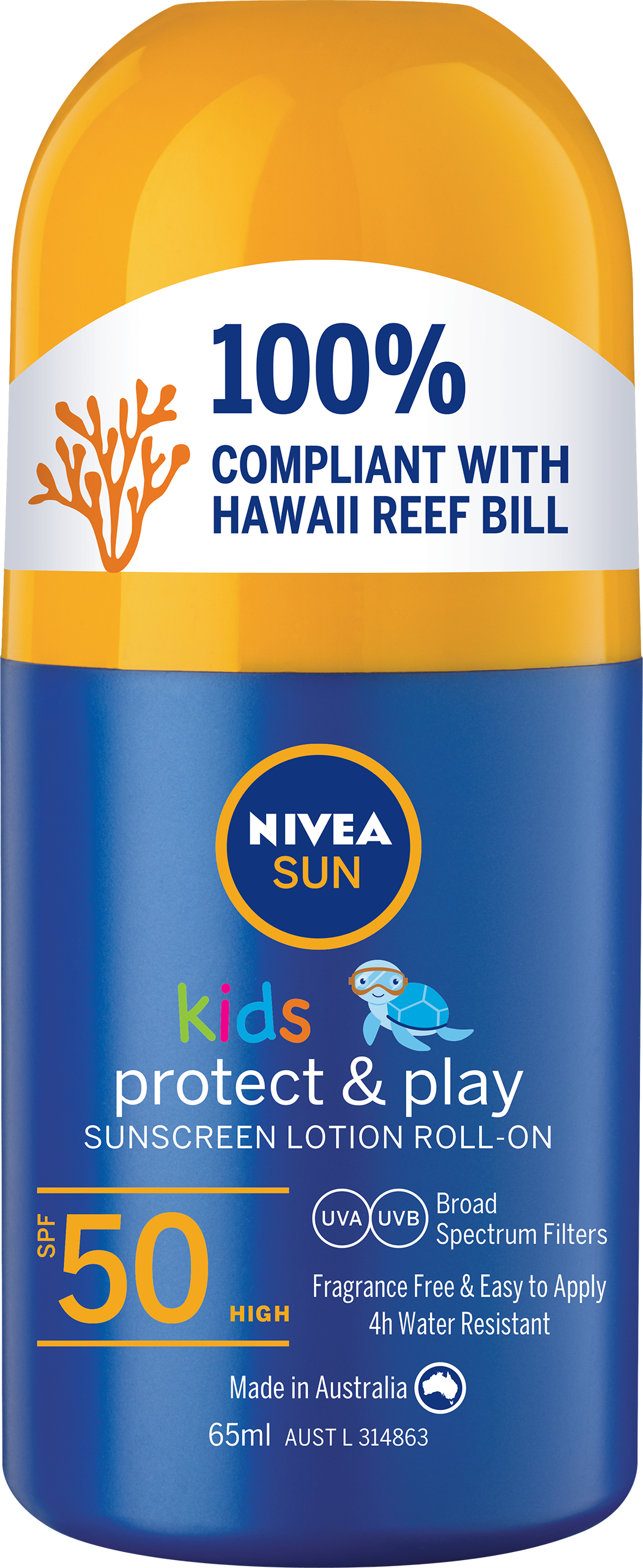 Nivea Sun Kids SPF Protect & Play Sunscreen Lotion Roll-On SPF50 65ml