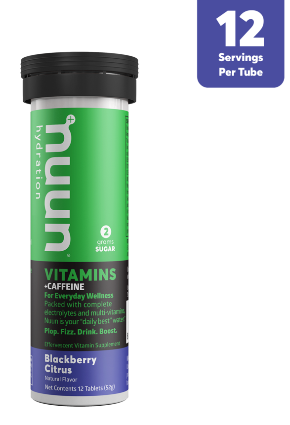 Nuun Vitamins Electrolyte Blackberry Citrus + Caffeine Tablets 12