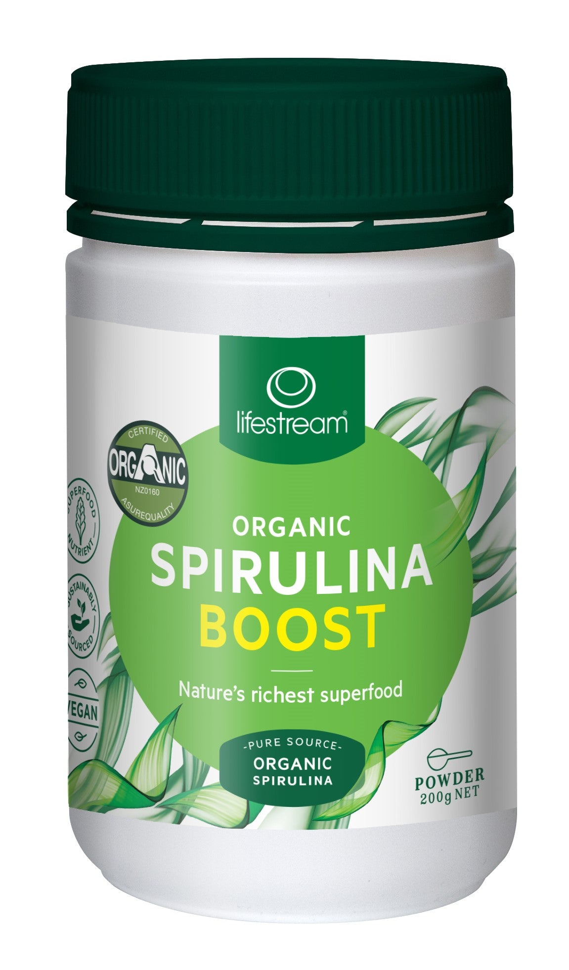 Lifestream Certified Organic Spirulina Boost Powder 200g