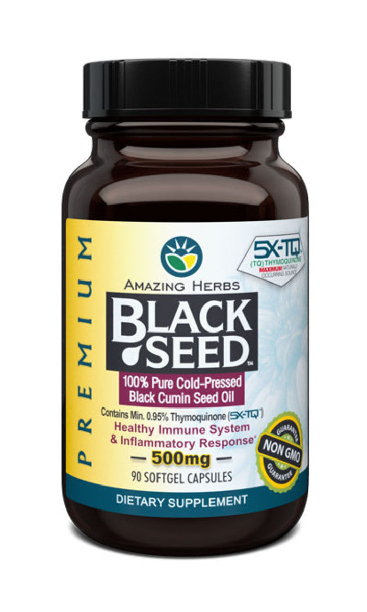 Amazing Herbs Premium Black Seed Oil Soft Gels 90