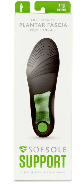 Sof Sole Full Length Plantar Fascia Men's Insole 1 Par Size 7 to 13