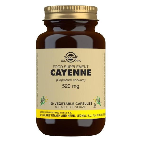 Solgar Cayenne 520mg Vegetable Capsules 100