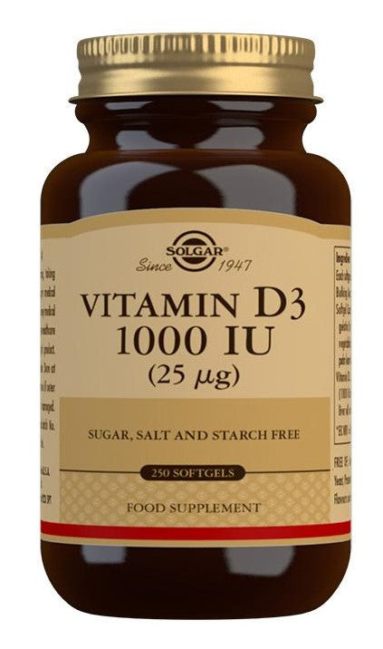 Solgar Vitamin D3 1000IU Soft Gels 250