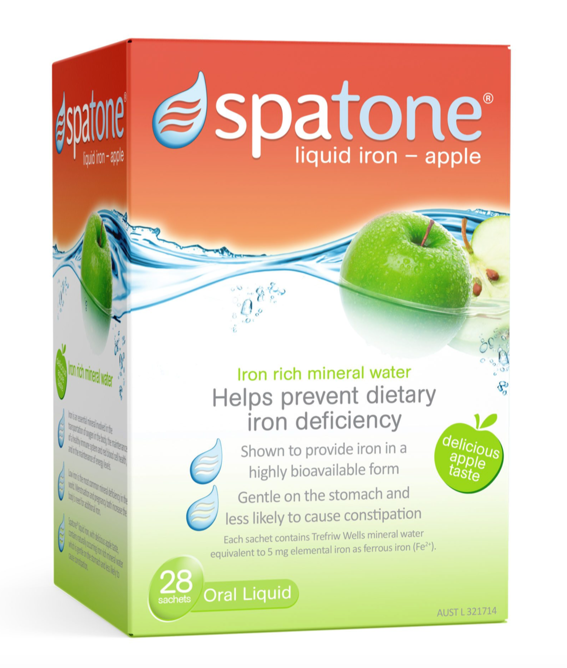 Spatone Natural Liquid Iron Apple 28 x 27ml Sachets