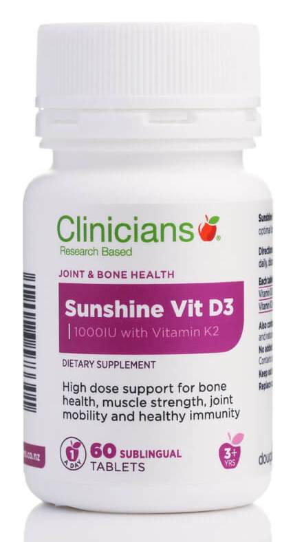 Clinicians Vitamin D3 1000IU with Vitamin K2 Sublingual Tablets 60