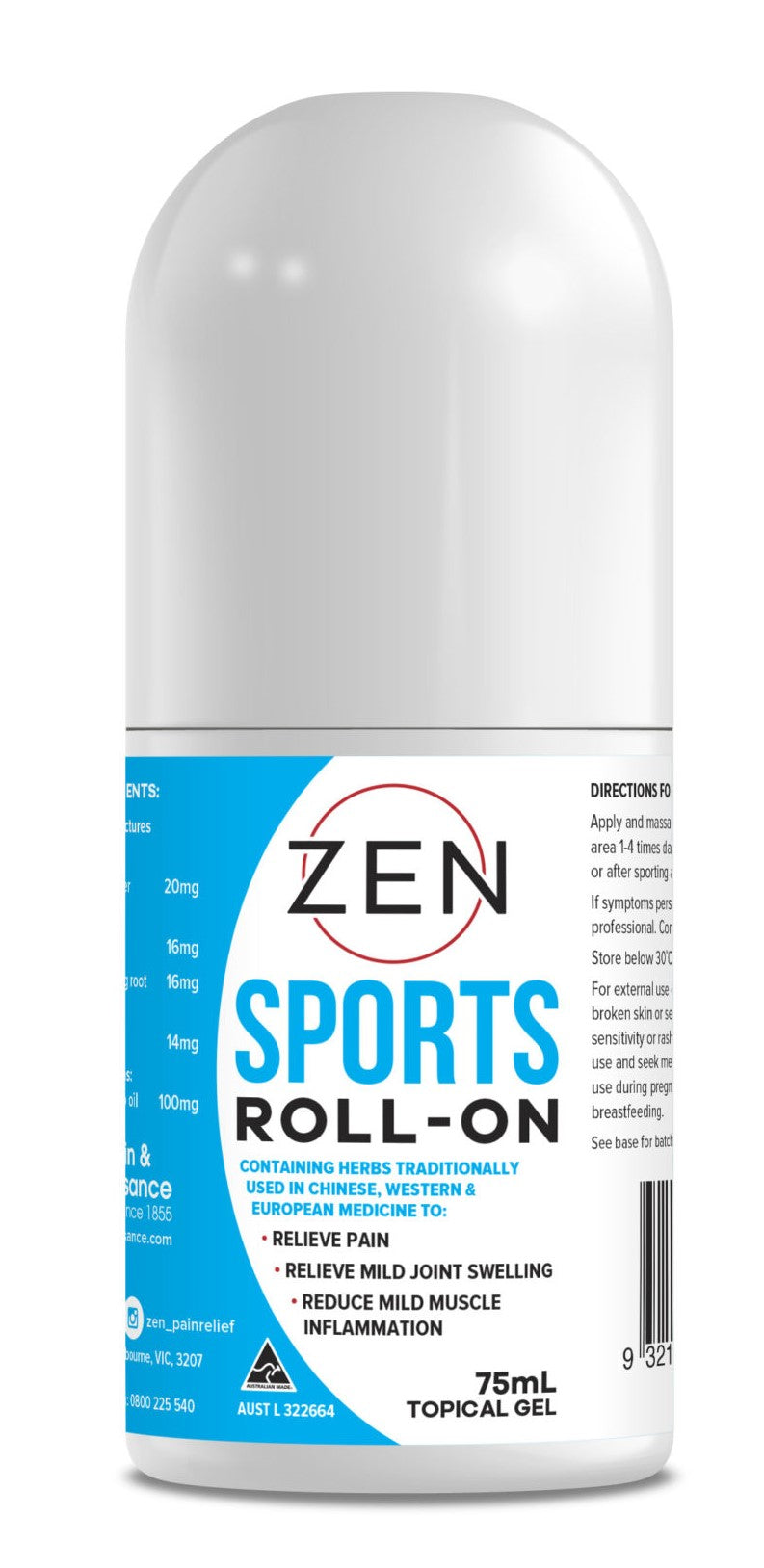 Zen Sports Roll-On 75ml