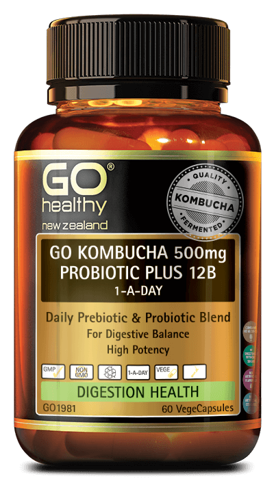 Go Healthy Kombucha 500mg Probiotic Plus 12B Capsules 60